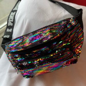 VS PINK Multi Color Sequins Fanny Pack